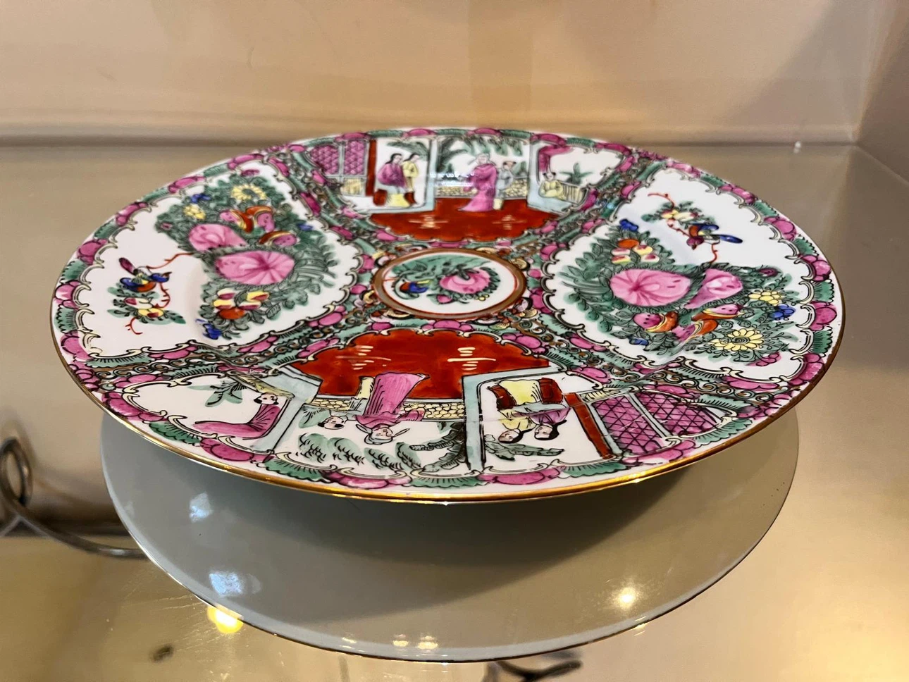 Rose Medallion Porcelain Plate $75 firm - photo 2