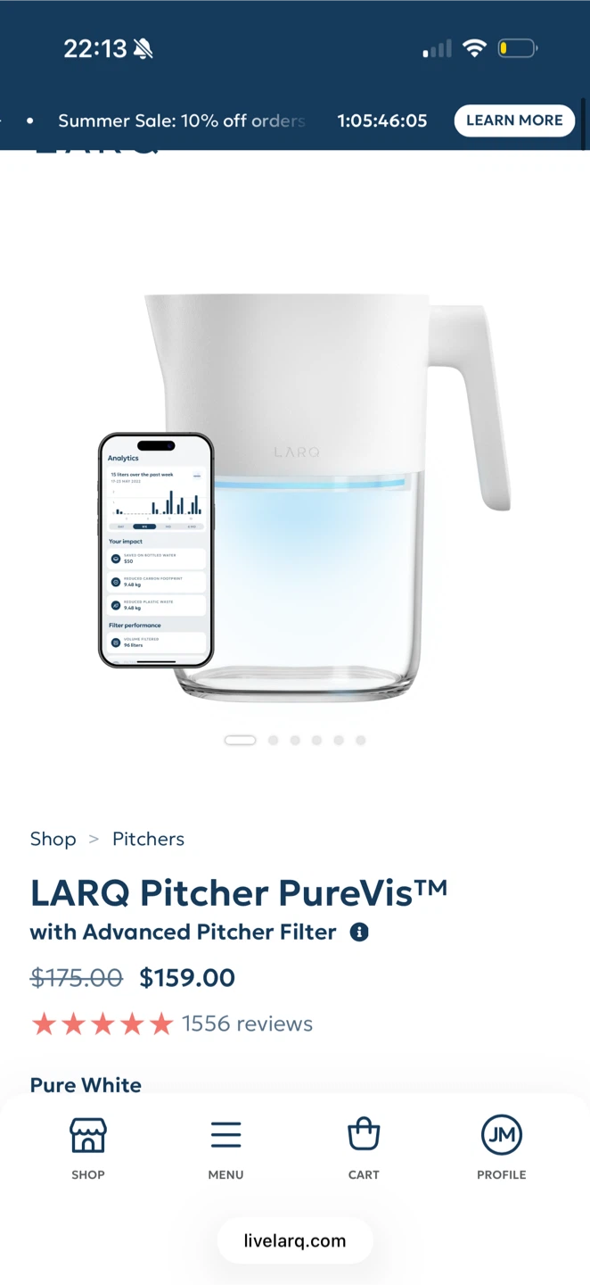 LARQ Pitcher PureVis with Advanced Pitcher Filter - photo 2
