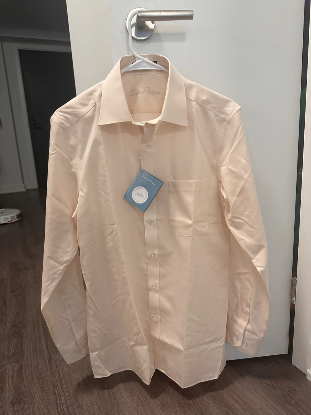 Louis Philippe Men's Dress Shirt - Cream - Size 39 CMS