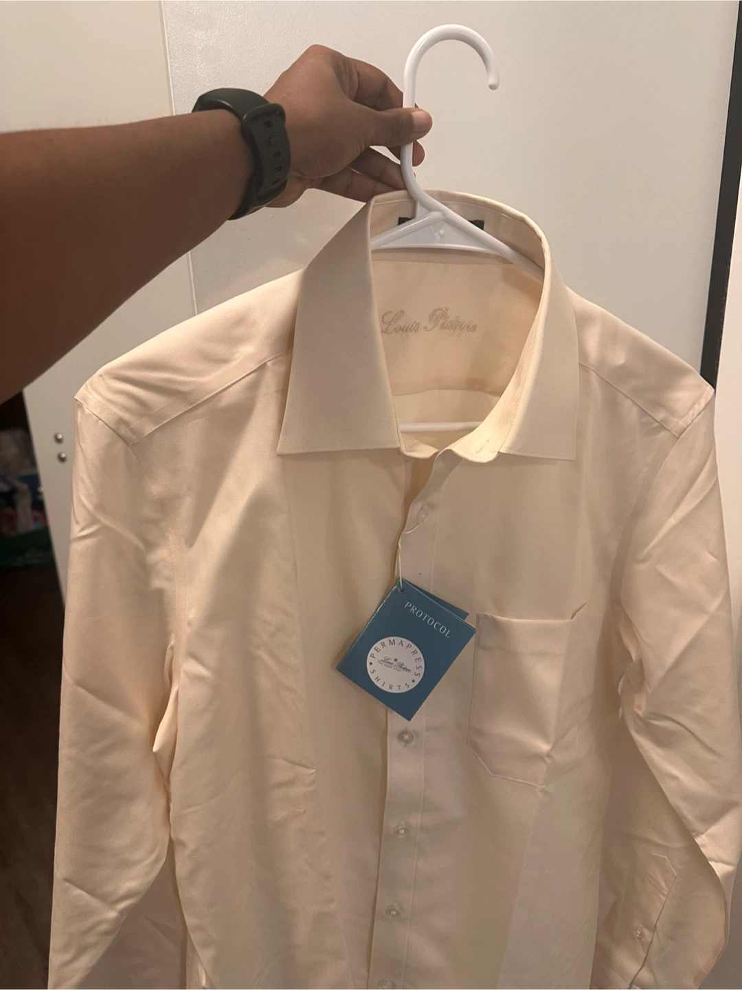 Louis Philippe Men's Dress Shirt - Cream - Size 39 CMS - photo 2