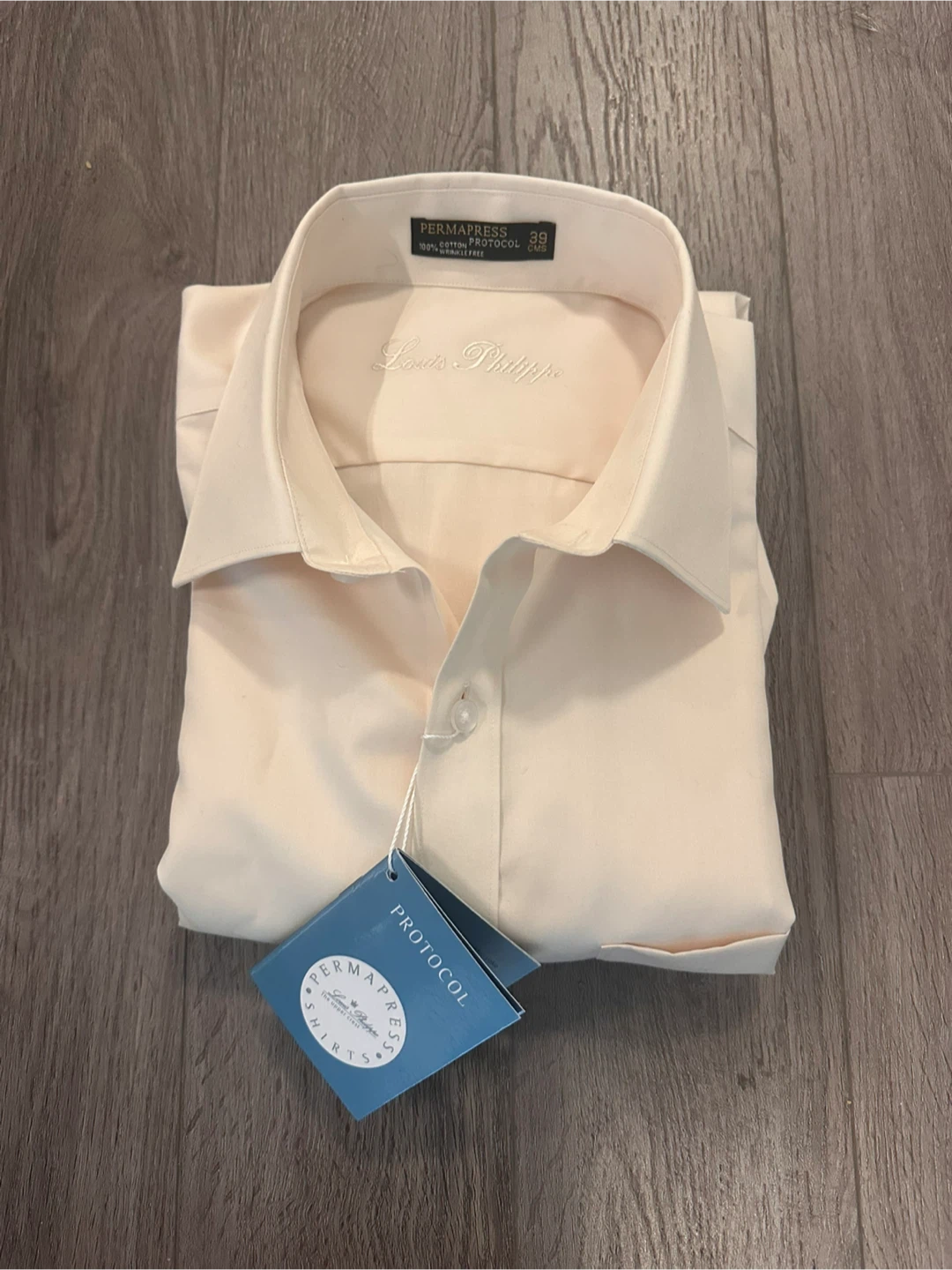 Louis Philippe Men's Dress Shirt - Cream - Size 39 CMS - photo 3