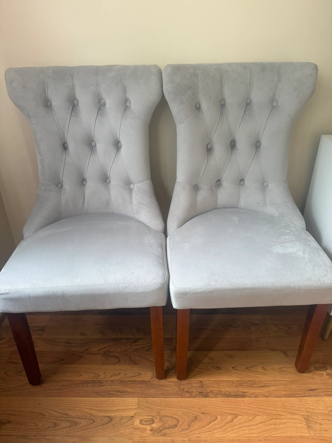 Light Gray Tufted Dining Chairs (Set of 2) - photo 2