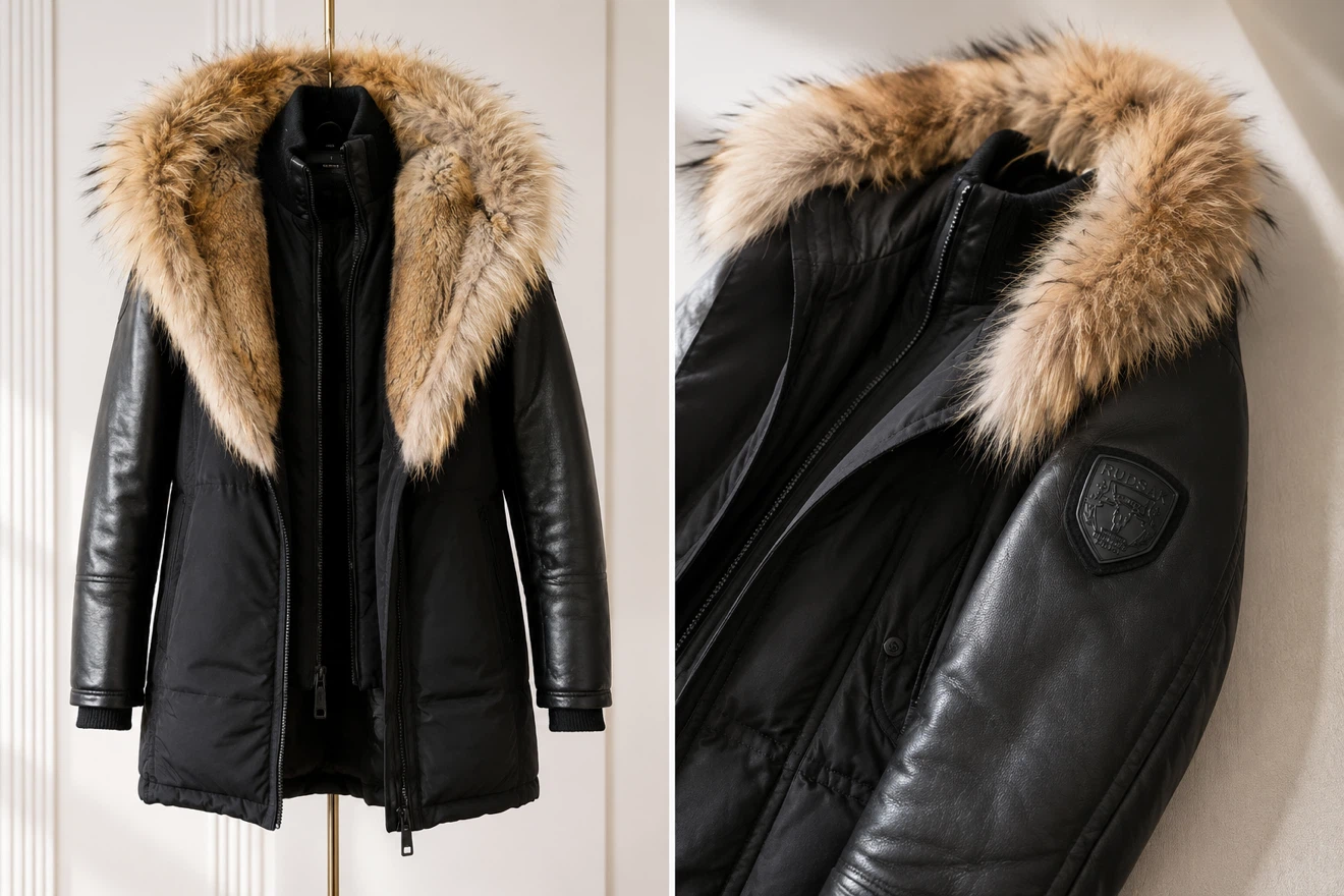 RUDSAK Black Fur Hooded Winter Jacket