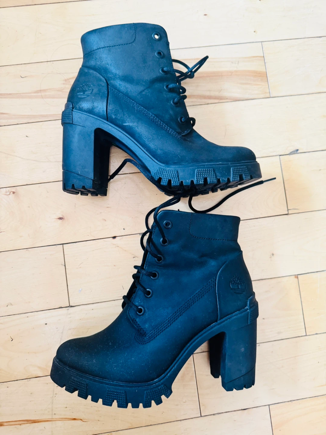 Bottes Timberland noires à talon bloc - photo 2