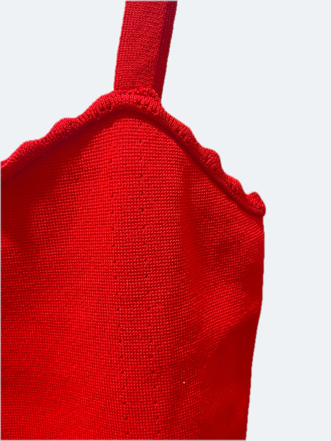 ZARA Red Ribbed Cropped Cami - photo 4
