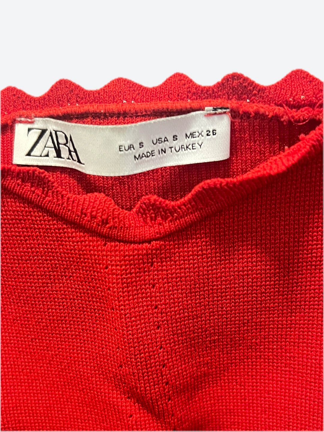ZARA Red Ribbed Cropped Cami - photo 5