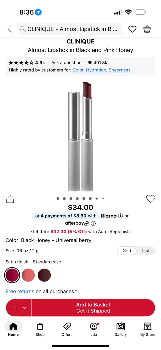 CLINIQUE Almost Lipstick in Black Honey