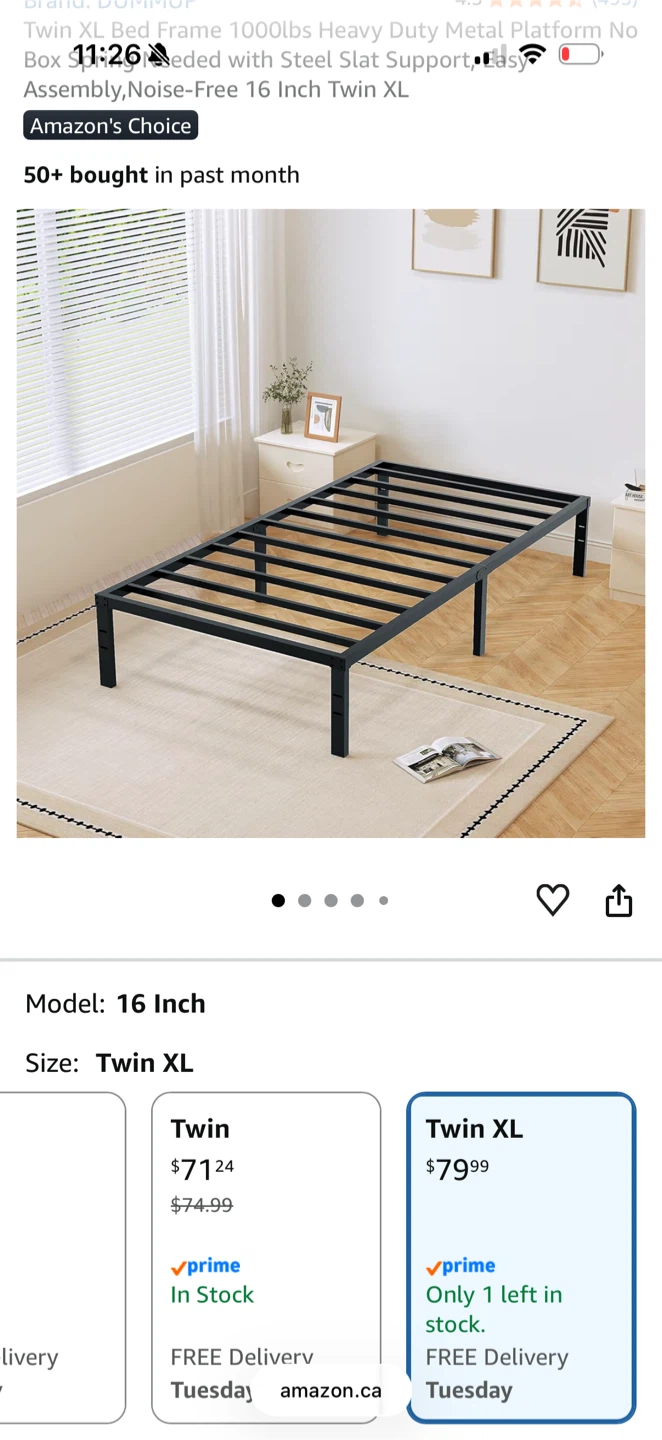 Twin XL bed with frame and bedding included - photo 4