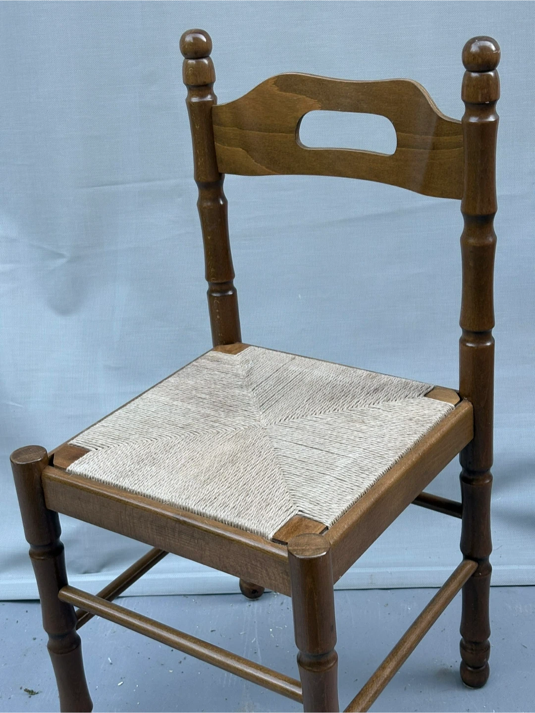 Wooden Chair with Woven Seat