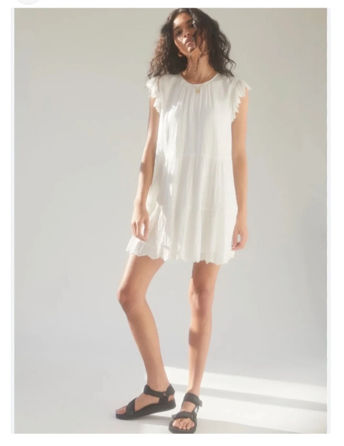 Aritzia Wilfred Sidonie ruffled tiered mini dress XS