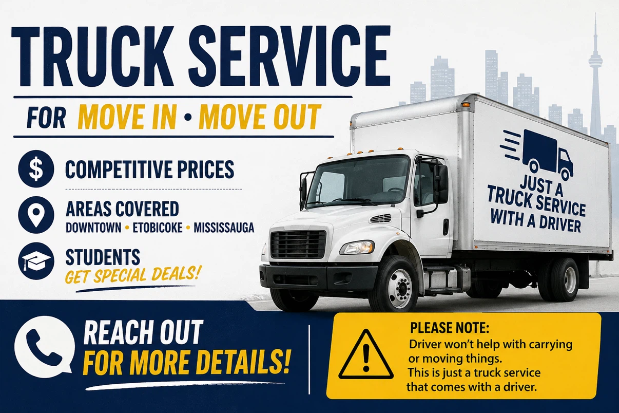 Truck + Driver Available for Move in/move out