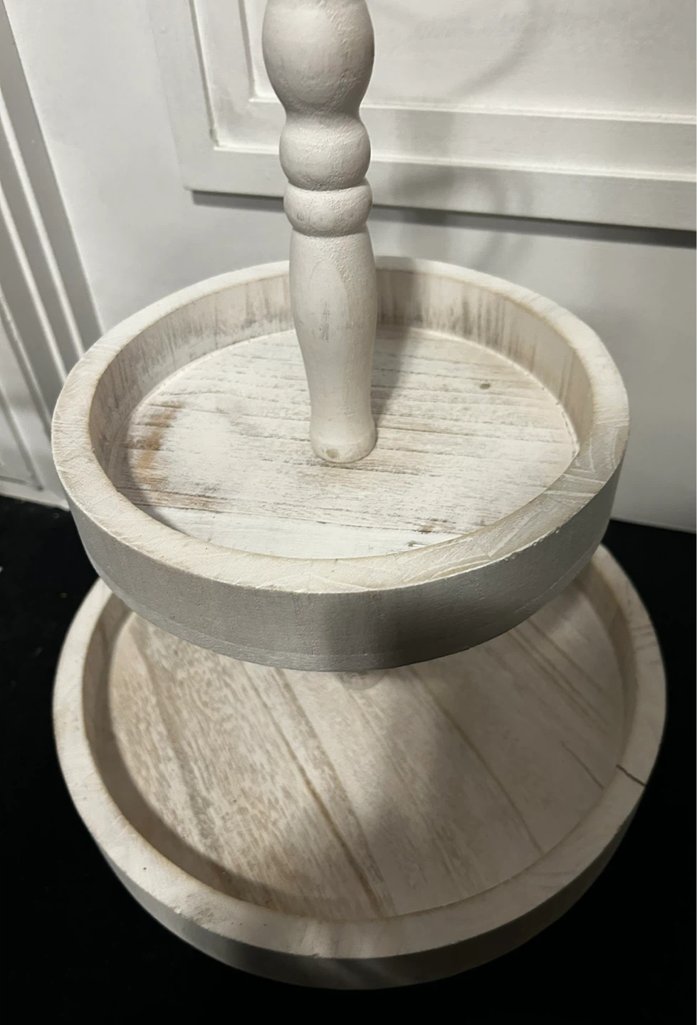 White Wooden Tiered Tray - photo 2
