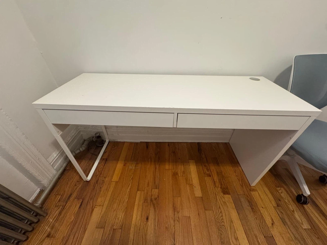 White IKEA Desk with Two Drawers