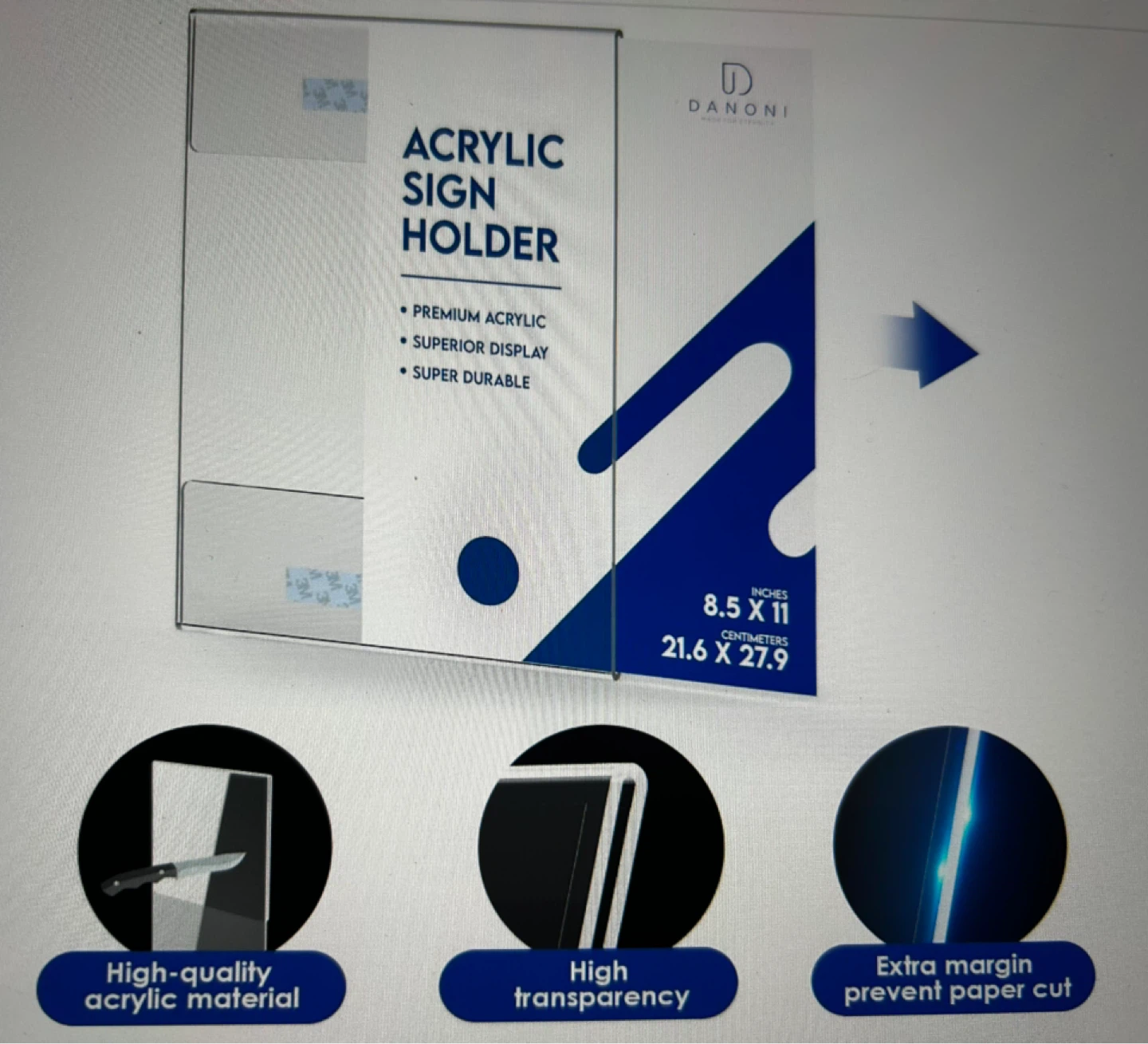 Acrylic Sign Holder 8.5 x 11 Inches (2 Pack) - photo 2