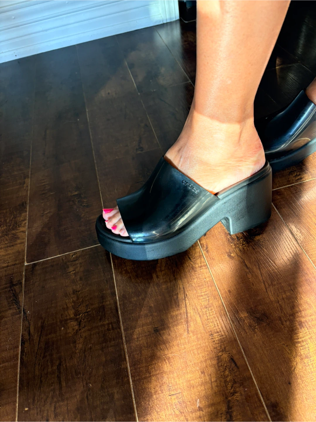 Crocs Literide Platform Slides Black