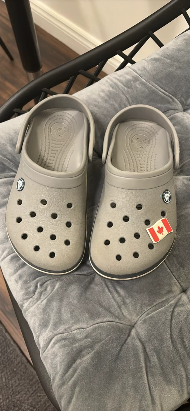 Grey Crocs Kids Size J4