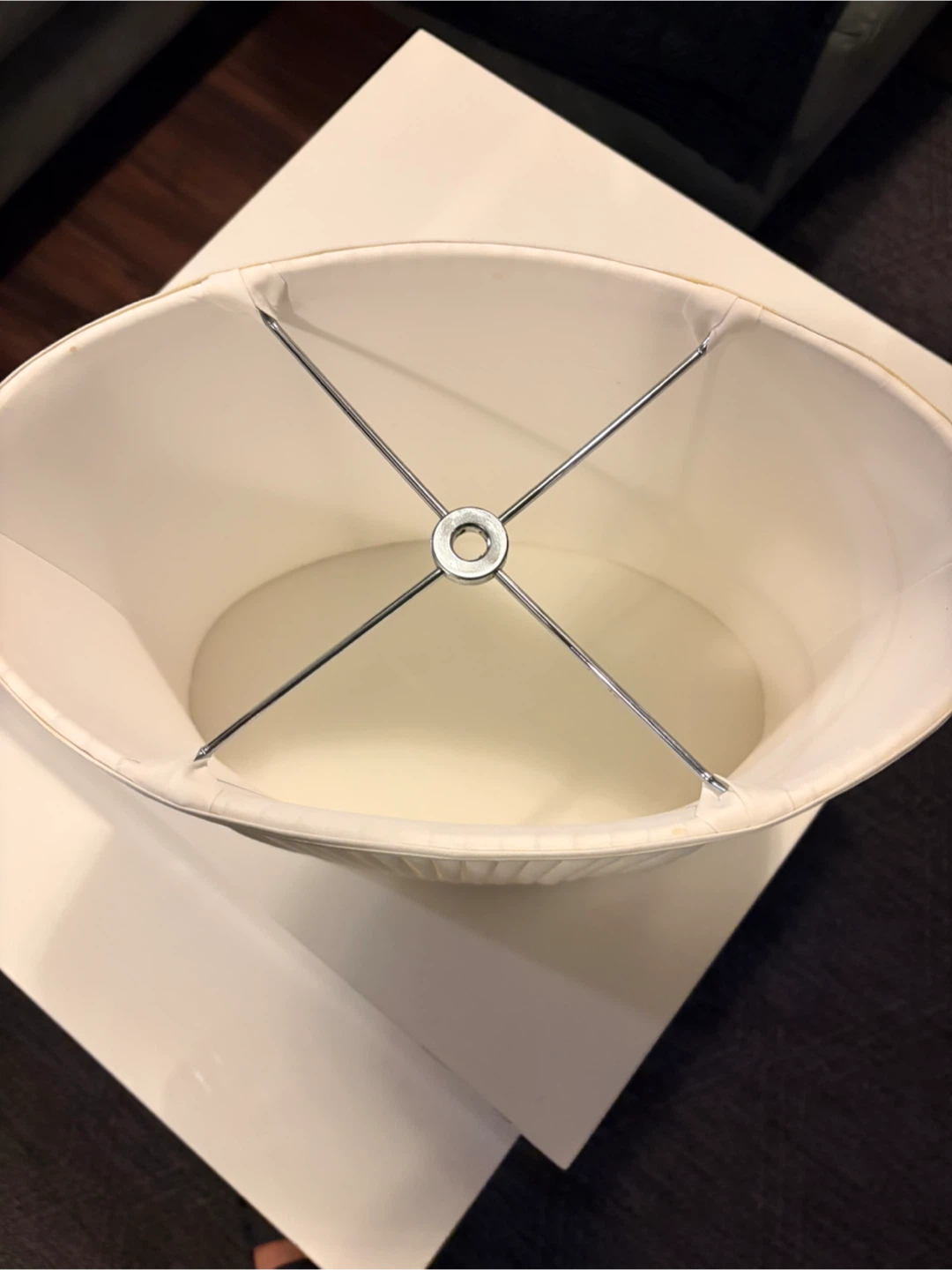 White Pleated Drum Lampshade - photo 2