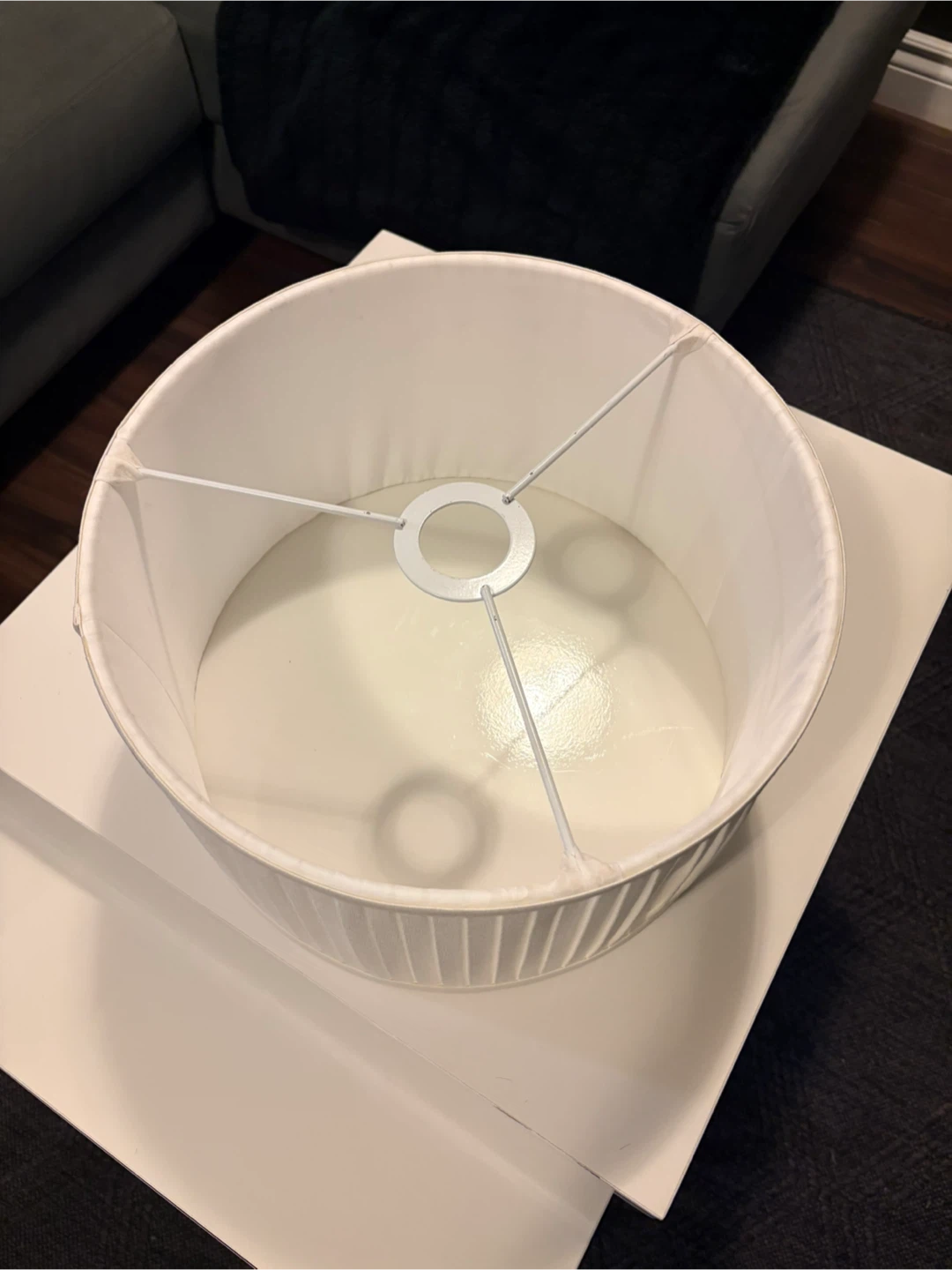 White Pleated Drum Lampshade - photo 4