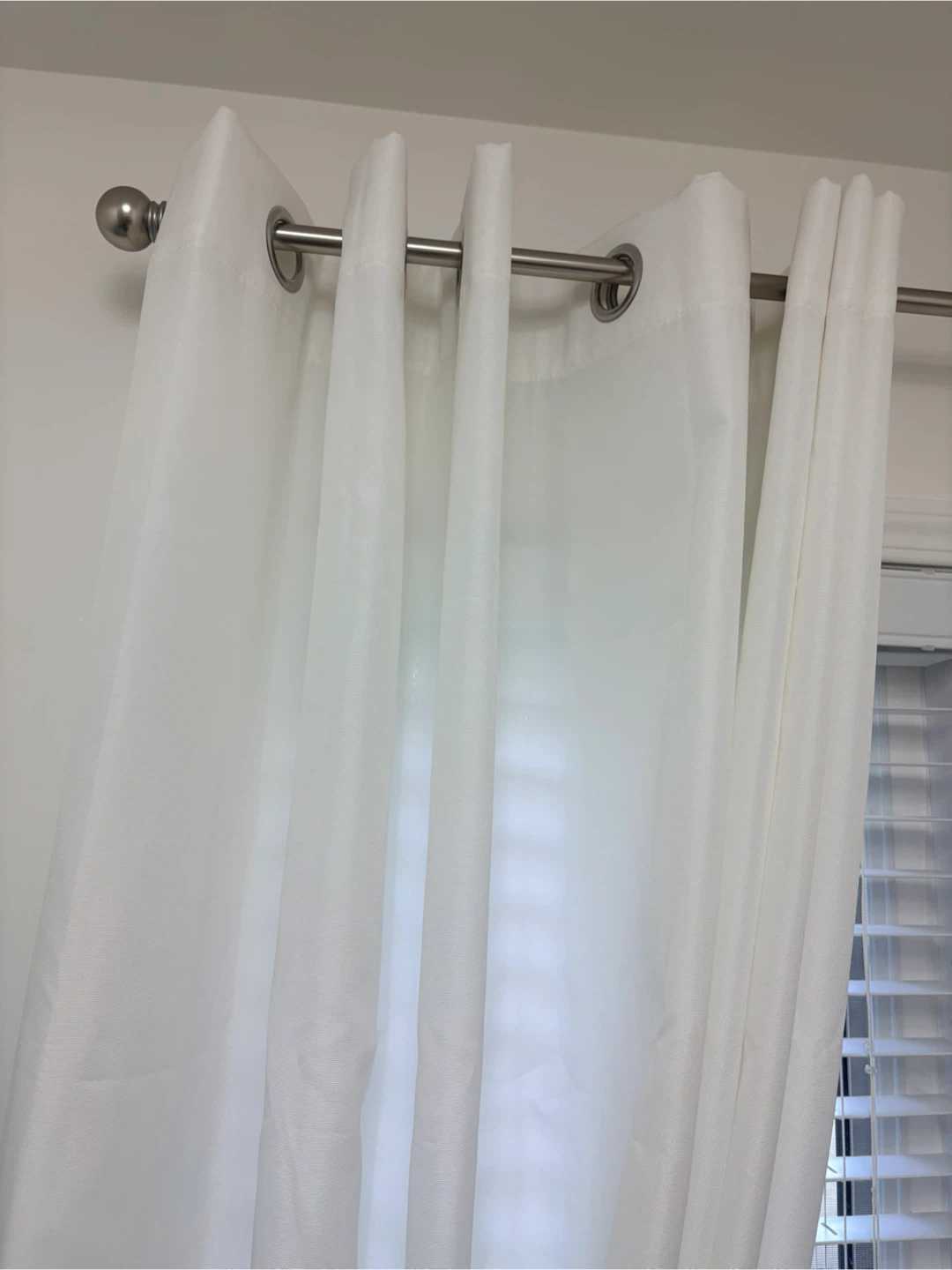Two panel white curtains