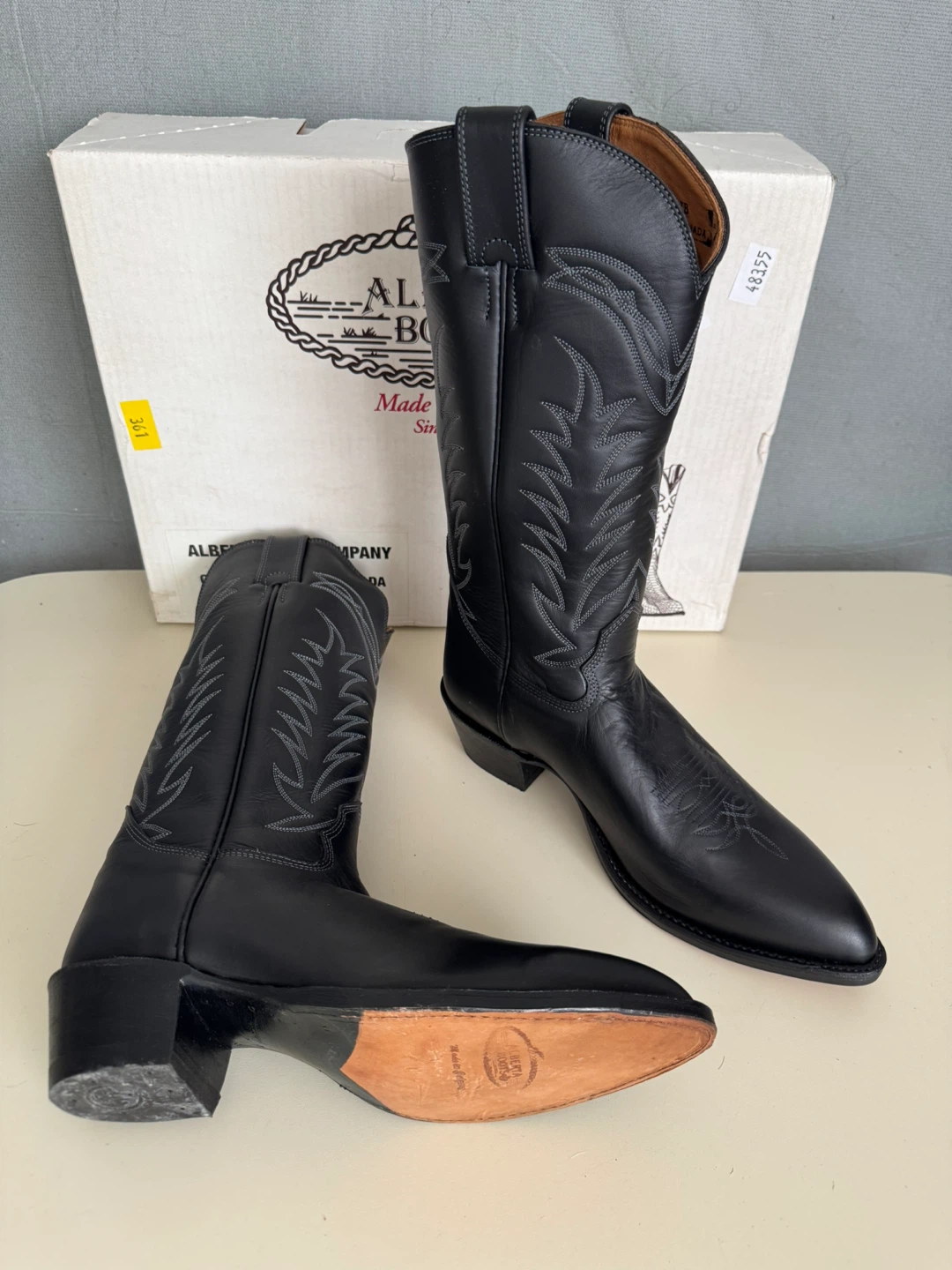 Alberta Boots Westward HO Cowboy Boots - Black - Size 12B - photo 3