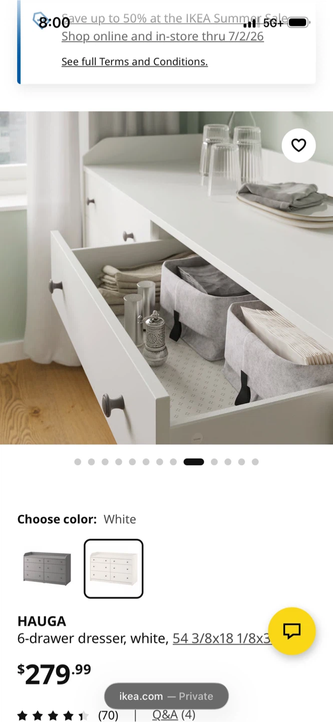 White dresser with drawers - photo 4