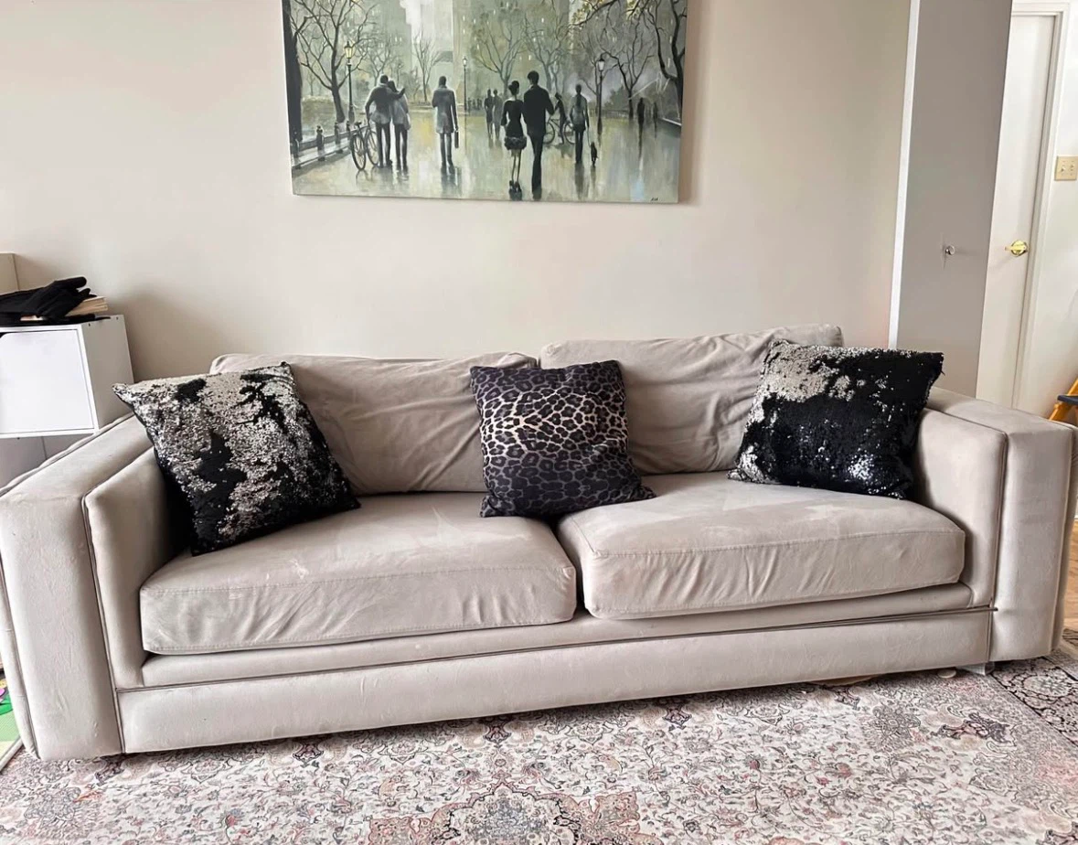 Neutral Beige Sofa with Tufted Sides - photo 2