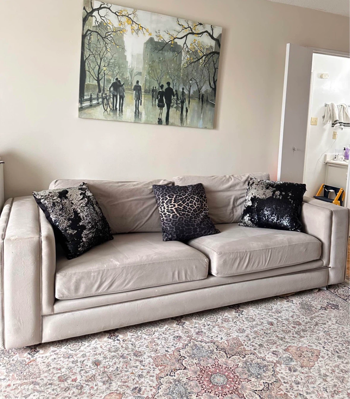 Neutral Beige Sofa with Tufted Sides - photo 3