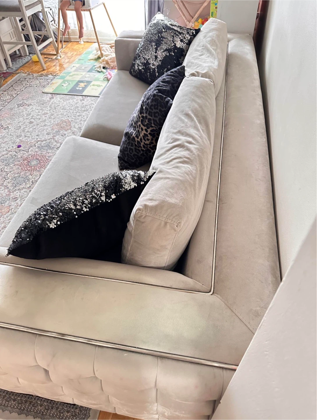 Neutral Beige Sofa with Tufted Sides - photo 4