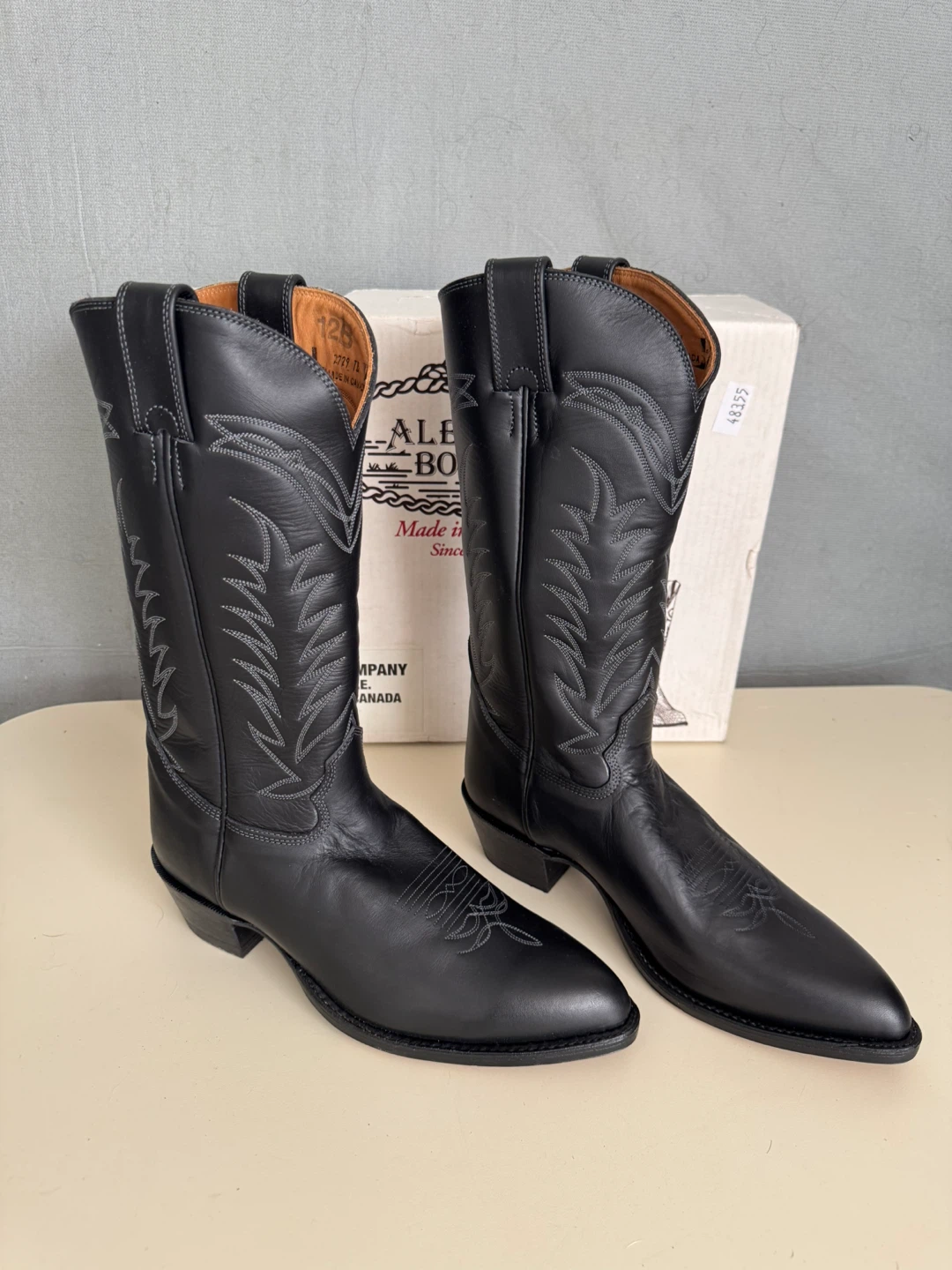 Alberta Boots Westward HO Cowboy Boots - Black - Size 12B - photo 4