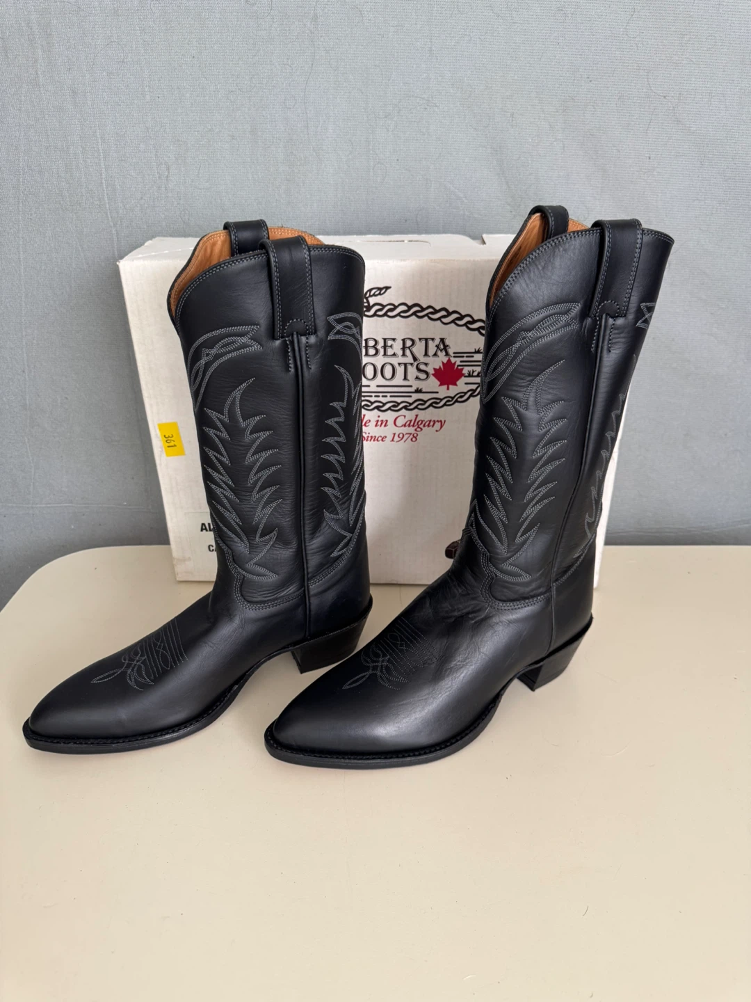 Alberta Boots Westward HO Cowboy Boots - Black - Size 12B - photo 5