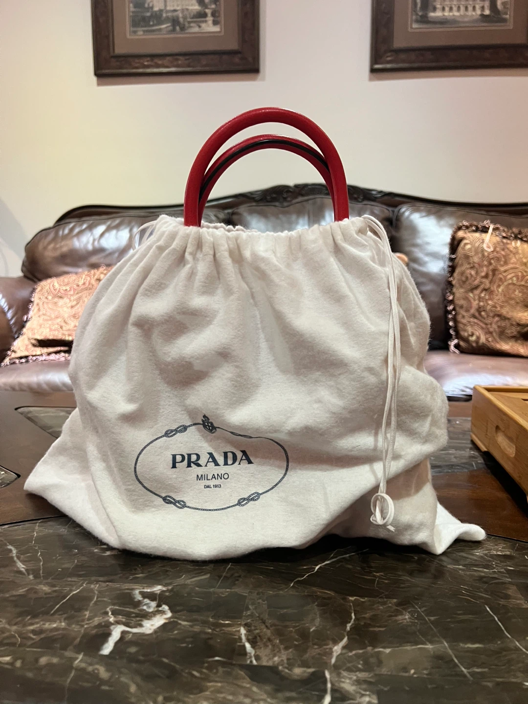 Prada Red Leather Tote Bag - photo 2