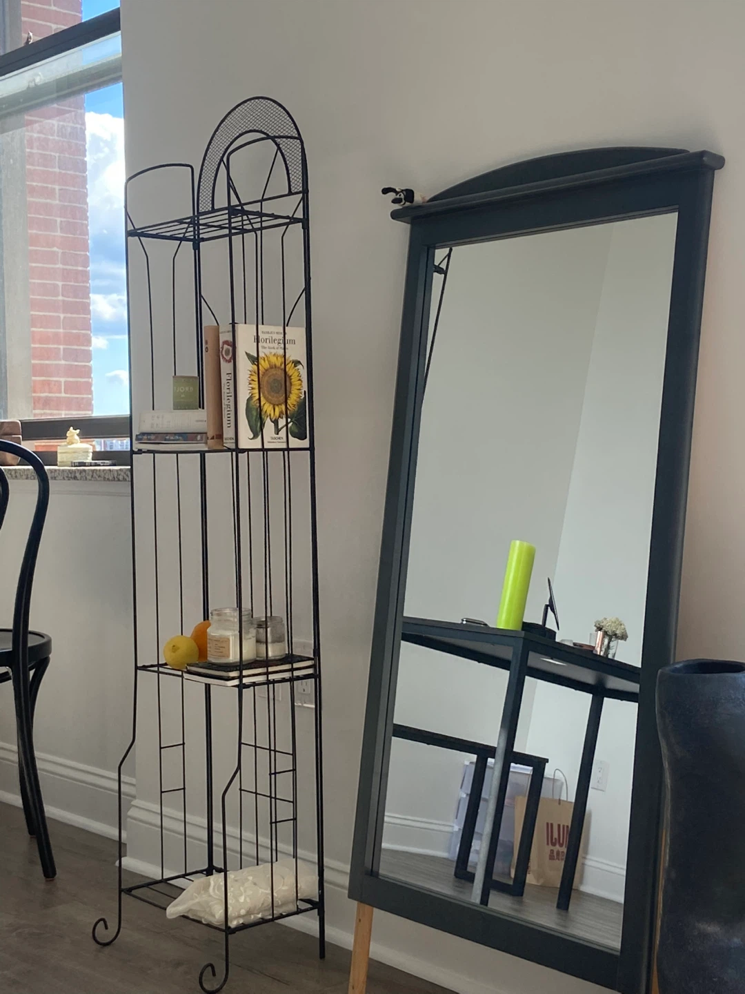 Mirror with Blue Painted Wooden Frame