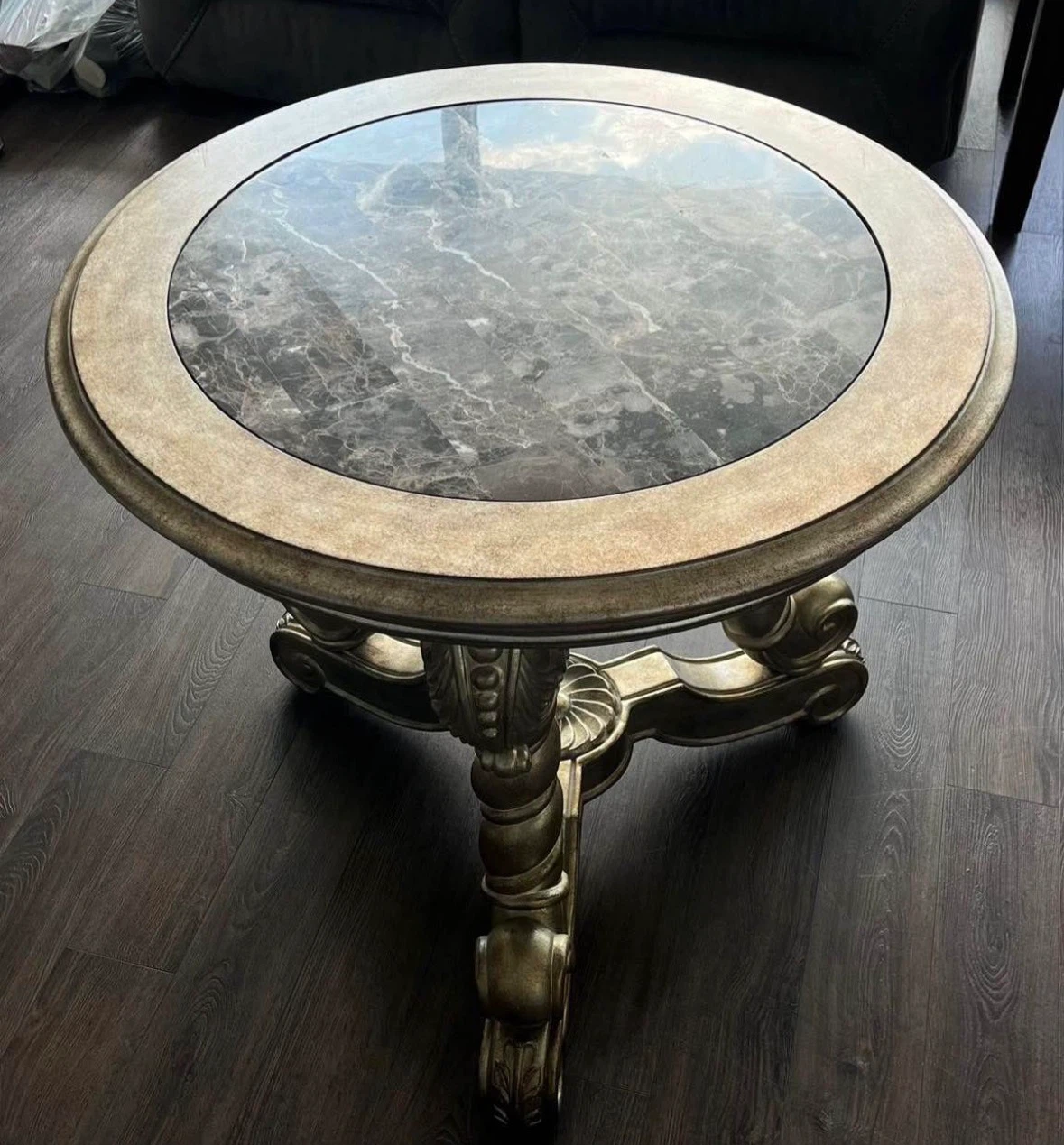 Round End Table with Marble Top - photo 4