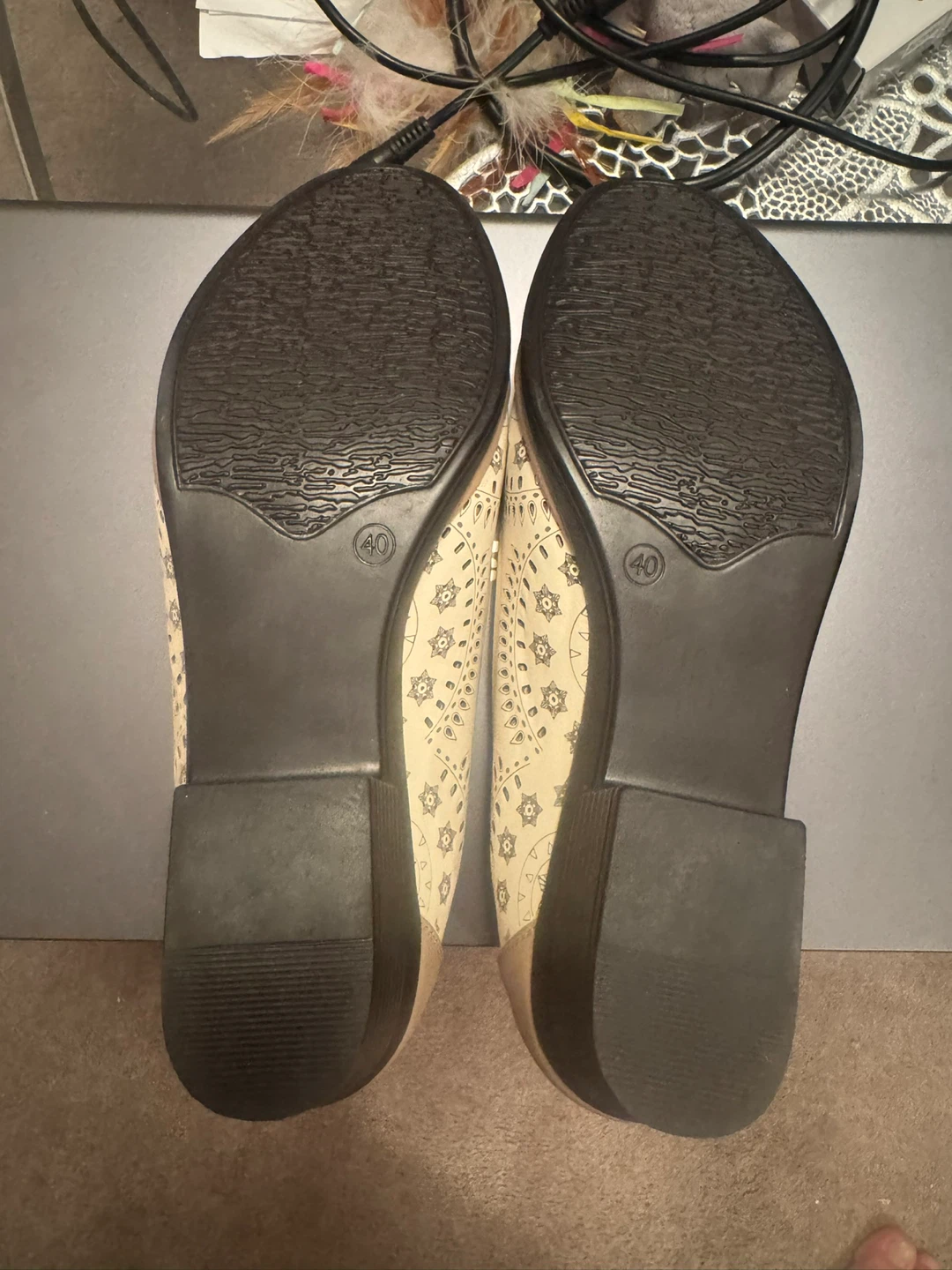 Sandqway Beige Leather Flats - Size 40 EU or 8.5 to 9 US. - photo 5