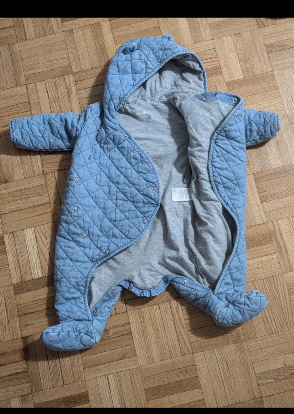 Baby Gap 1969 Blue Quilted Snowsuit 6-12 Months