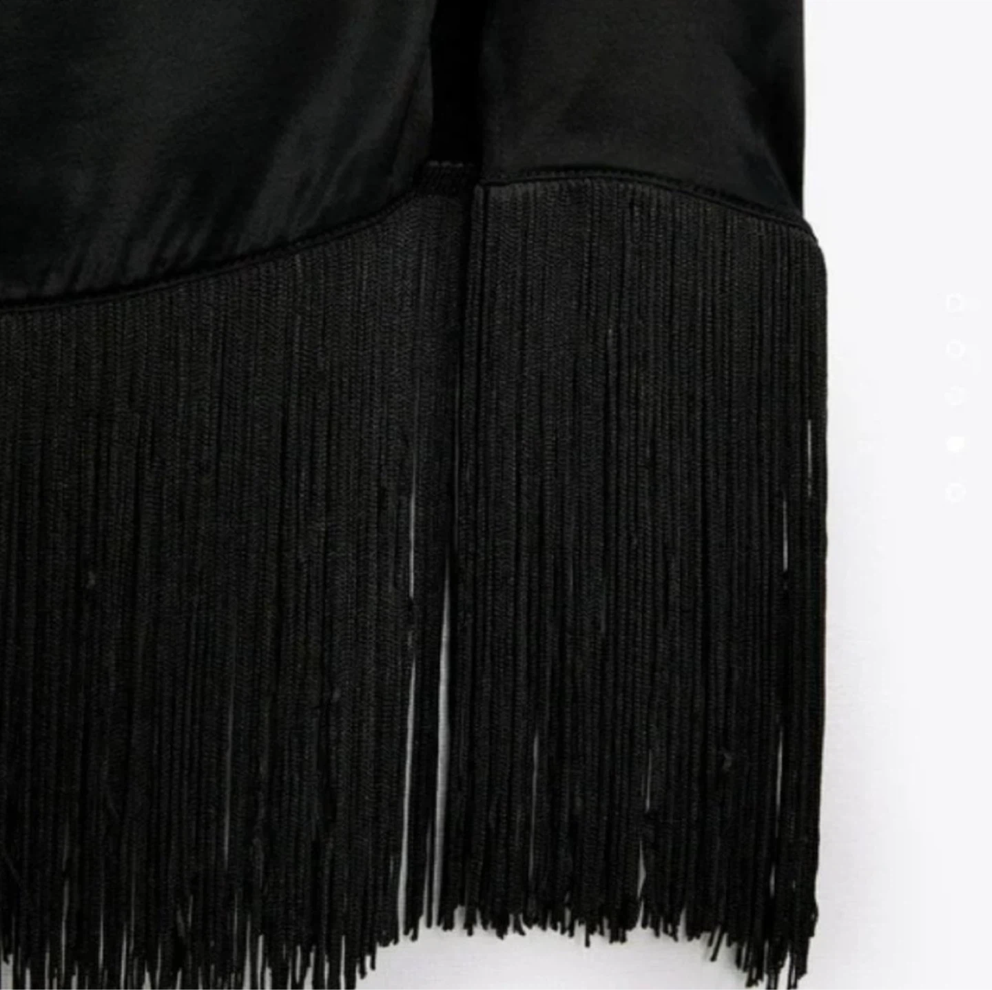 Zara Black Satin Fringe Skirt - photo 3