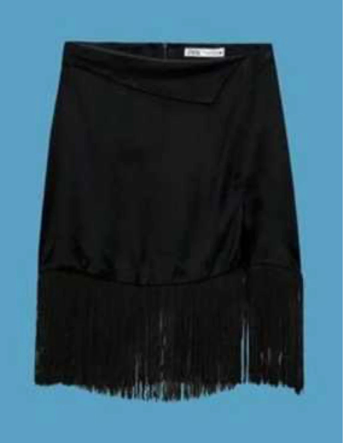 Zara Black Satin Fringe Skirt - photo 4