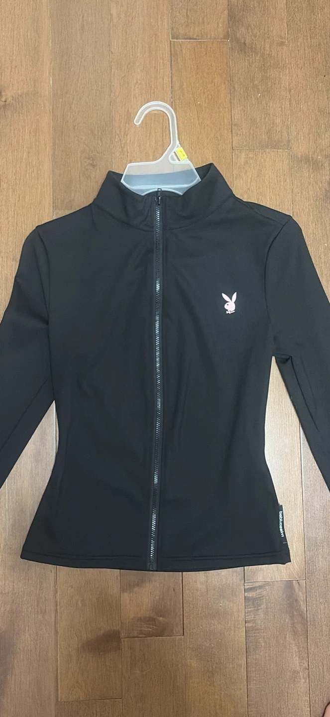 Black Playboy Zip-Up Jacket - size xs