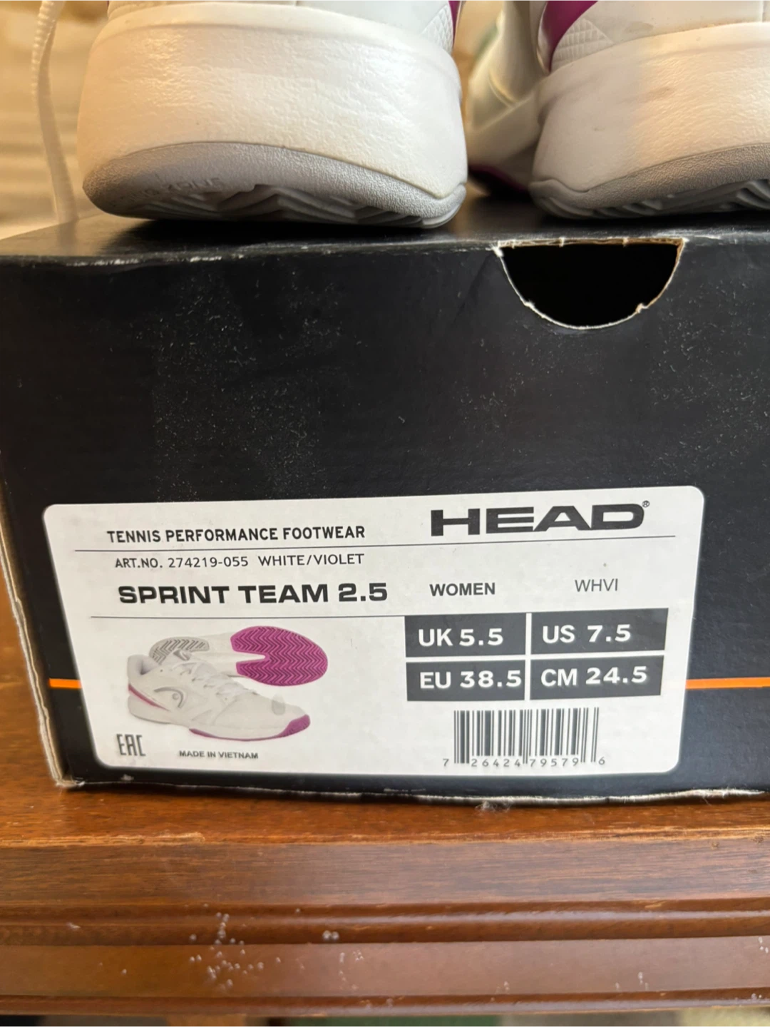 HEAD Sprint Team 2.5 Women's Tennis Shoes White/Violet US 7.5 - photo 5