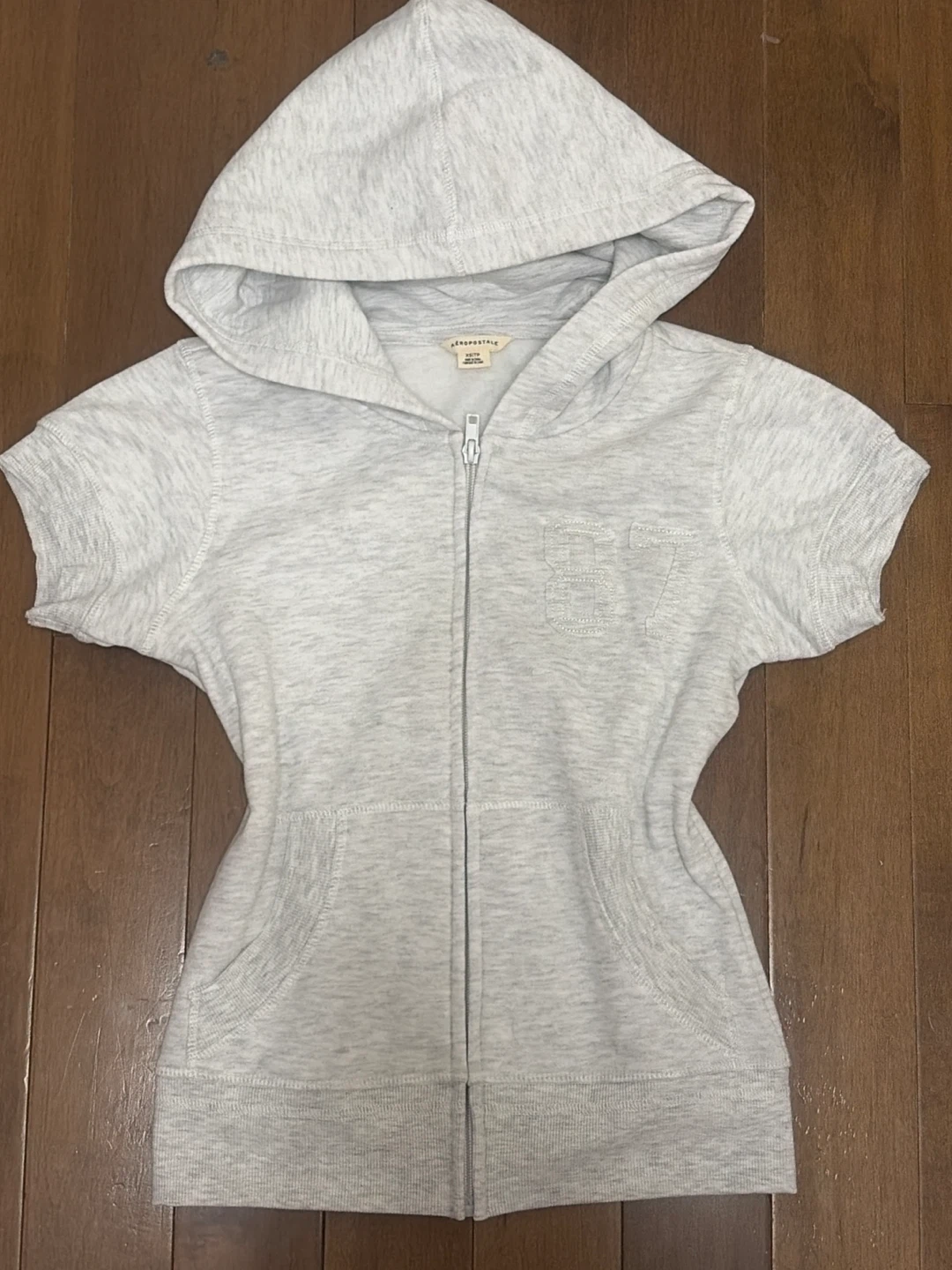 aeropostale short sleeve zip up - size xs