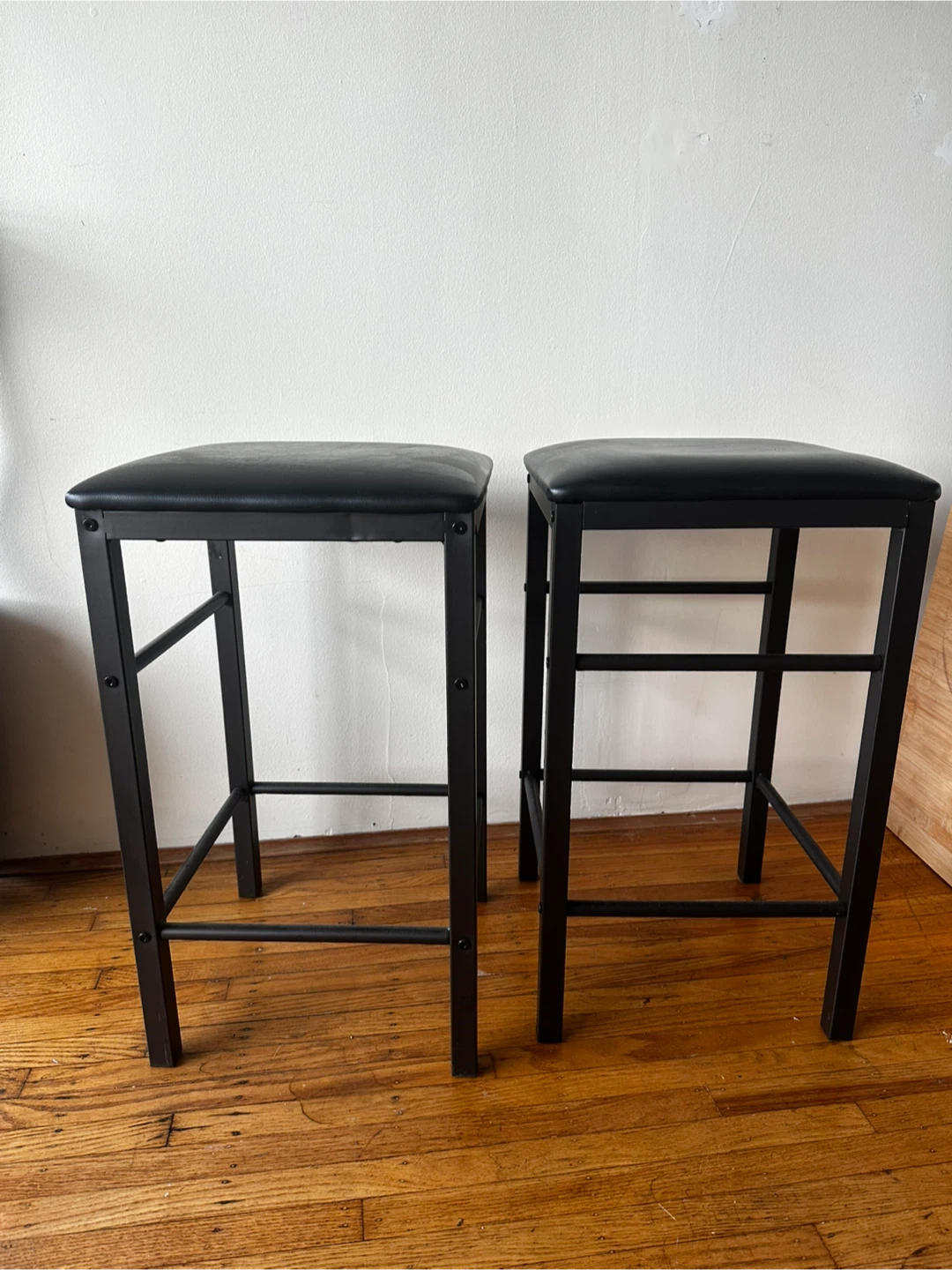 Set of 2 Black Bar Stools