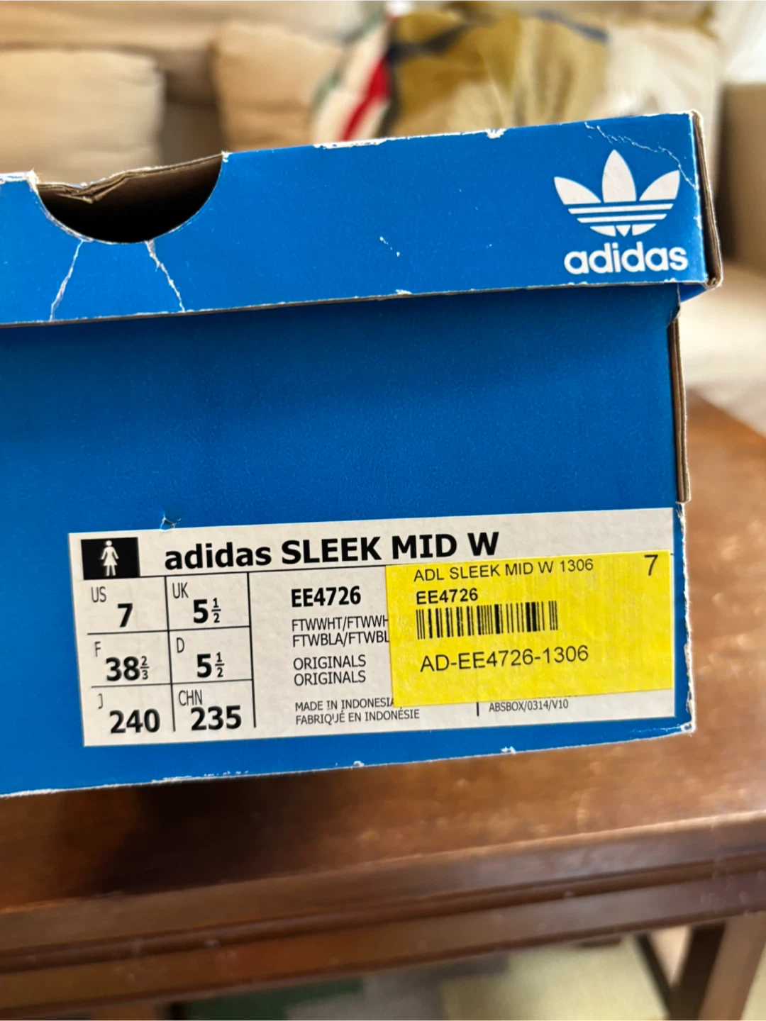 Adidas Sleek Mid W Sneakers - White - Size 7 - photo 5