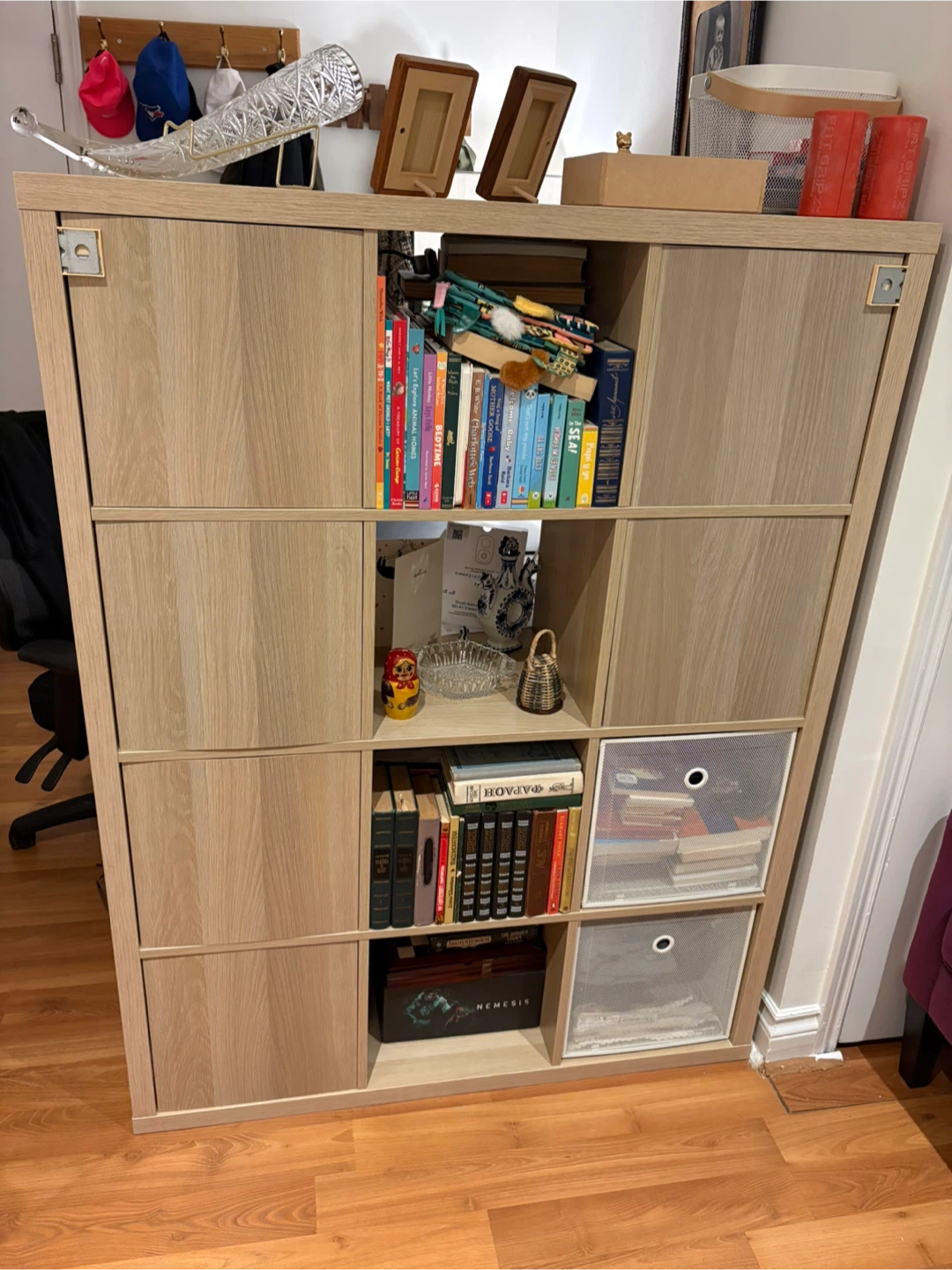 IKEA KALLAX Shelf Unit + Inserts. Bookcase / Cube Storage