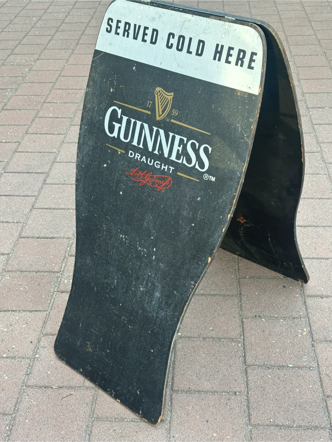 Vintage Guinness Draught Pavement Sign Served Cold Here