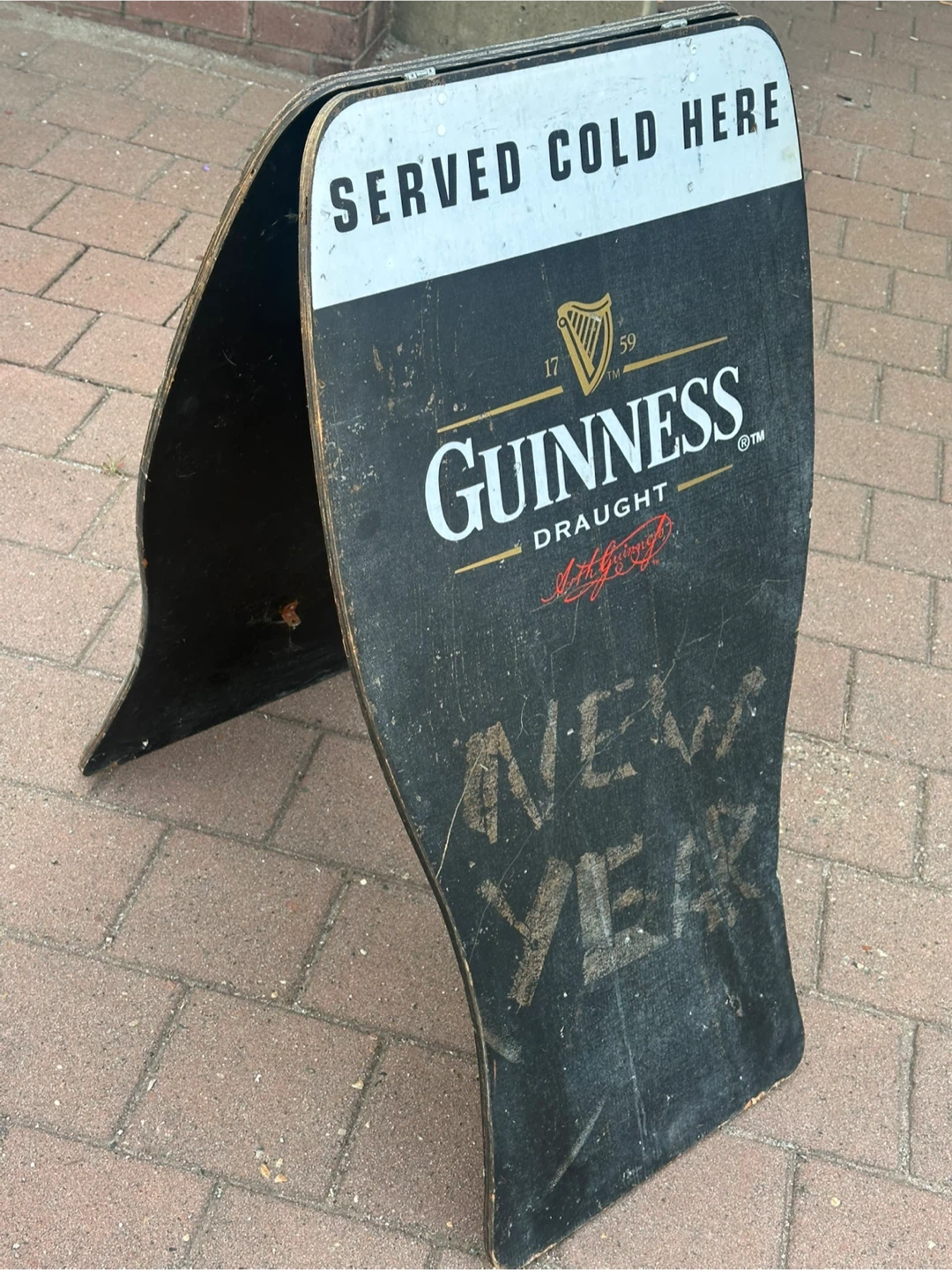 Vintage Guinness Draught Pavement Sign Served Cold Here - photo 3