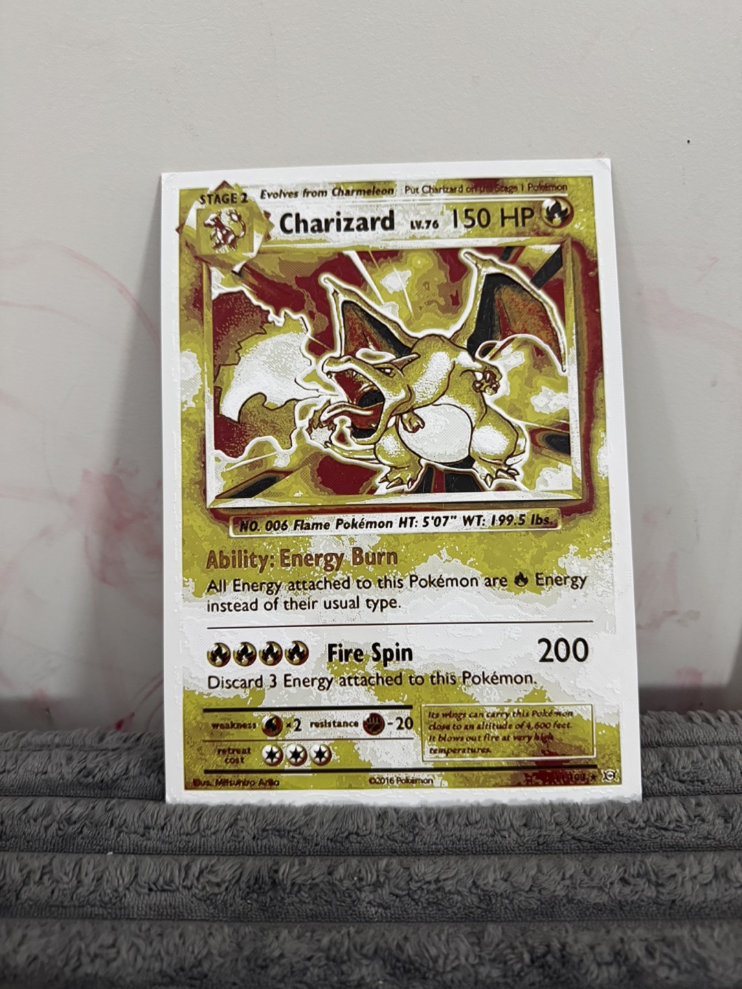 Charizard LV.76 Pokemon Card 3d art - photo 2