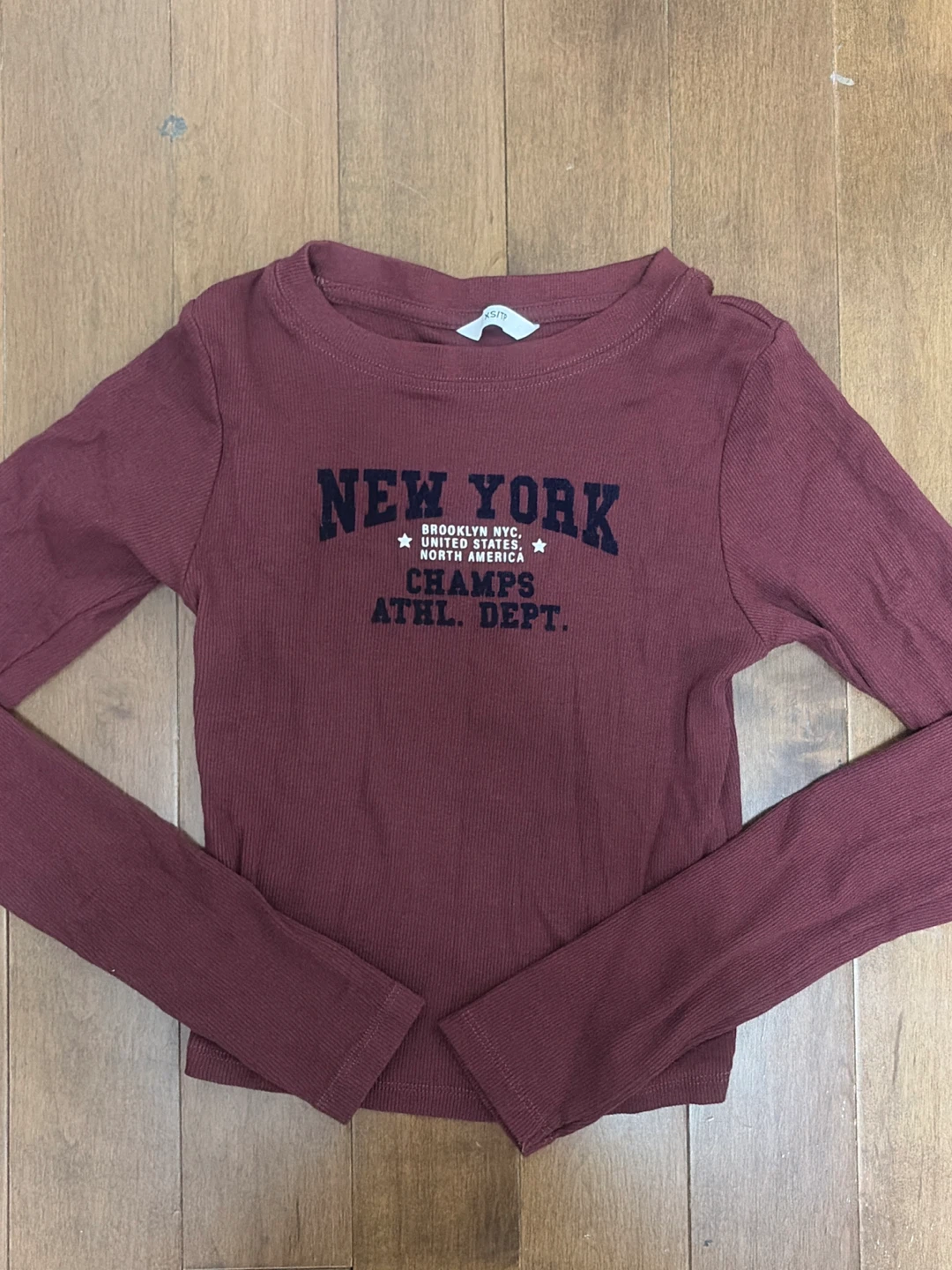 red long sleeve top - size xs