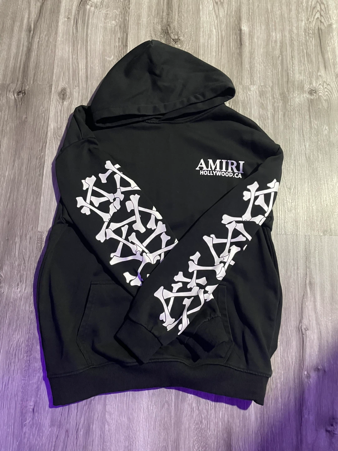 AMIRI Black Bone Print Hoodie