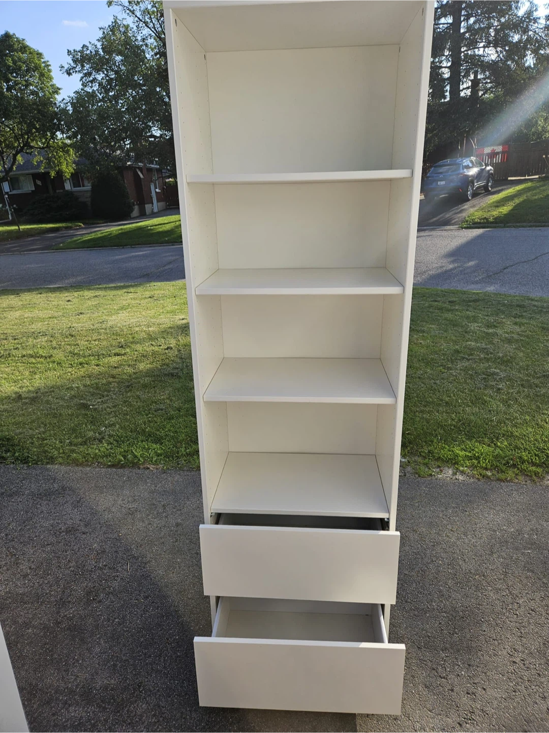 Ikea White Bookshelf with Drawers