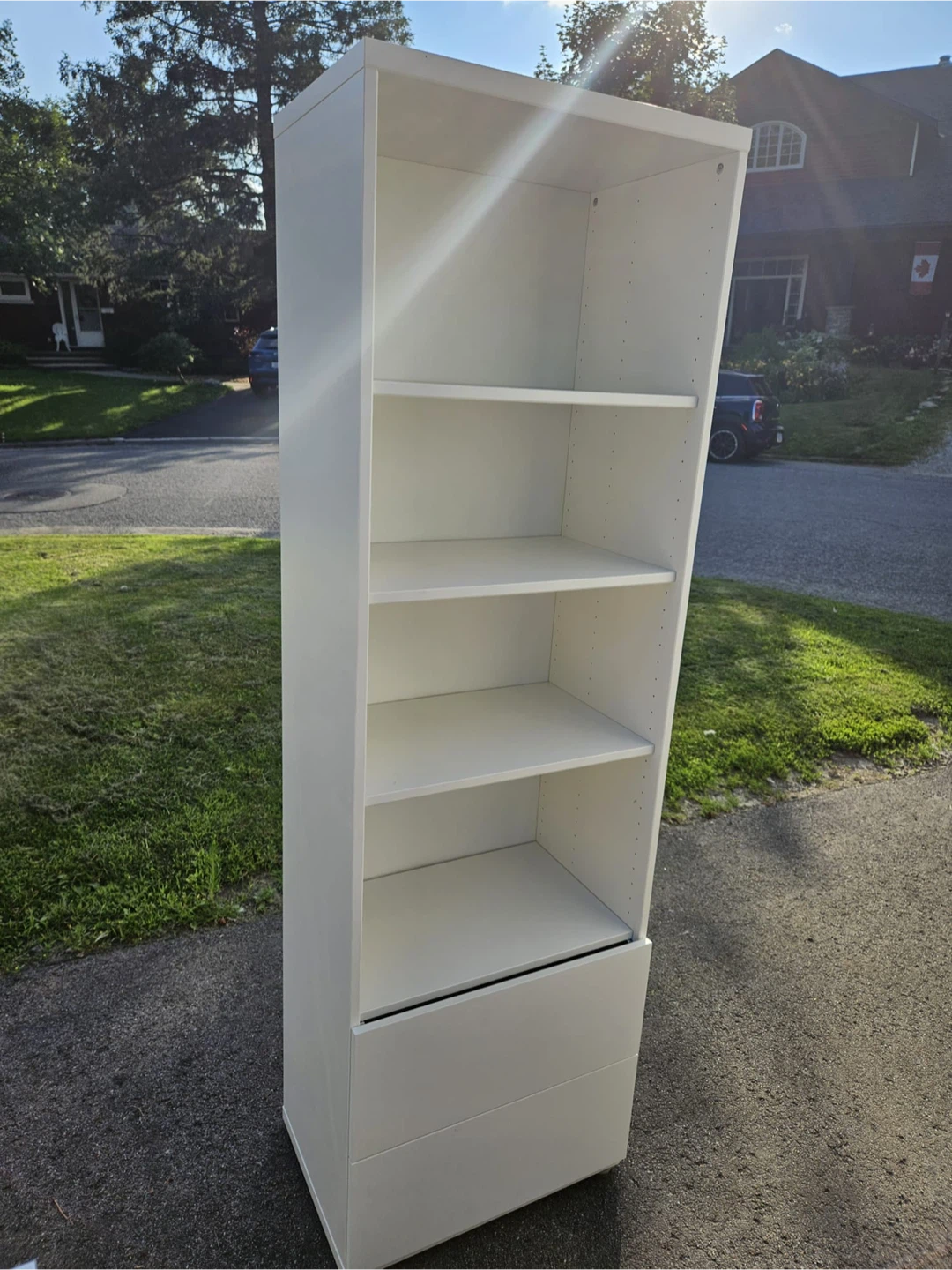 Ikea White Bookshelf with Drawers - photo 2